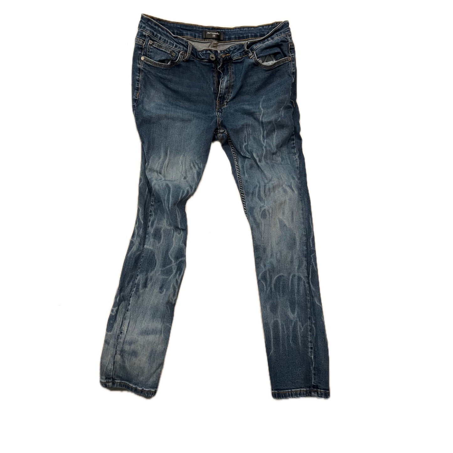 Se Renade Stonewash Flames Slim Fit Jeans Mens 38x29