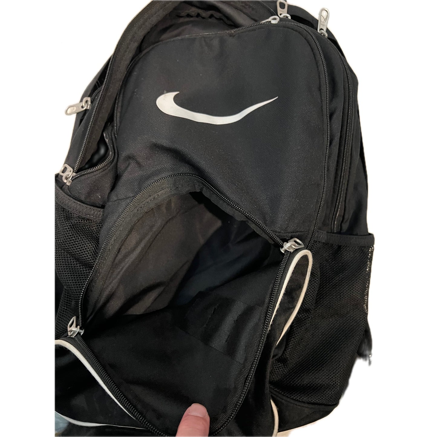 NIke Soccer Backpack Black with White Piping