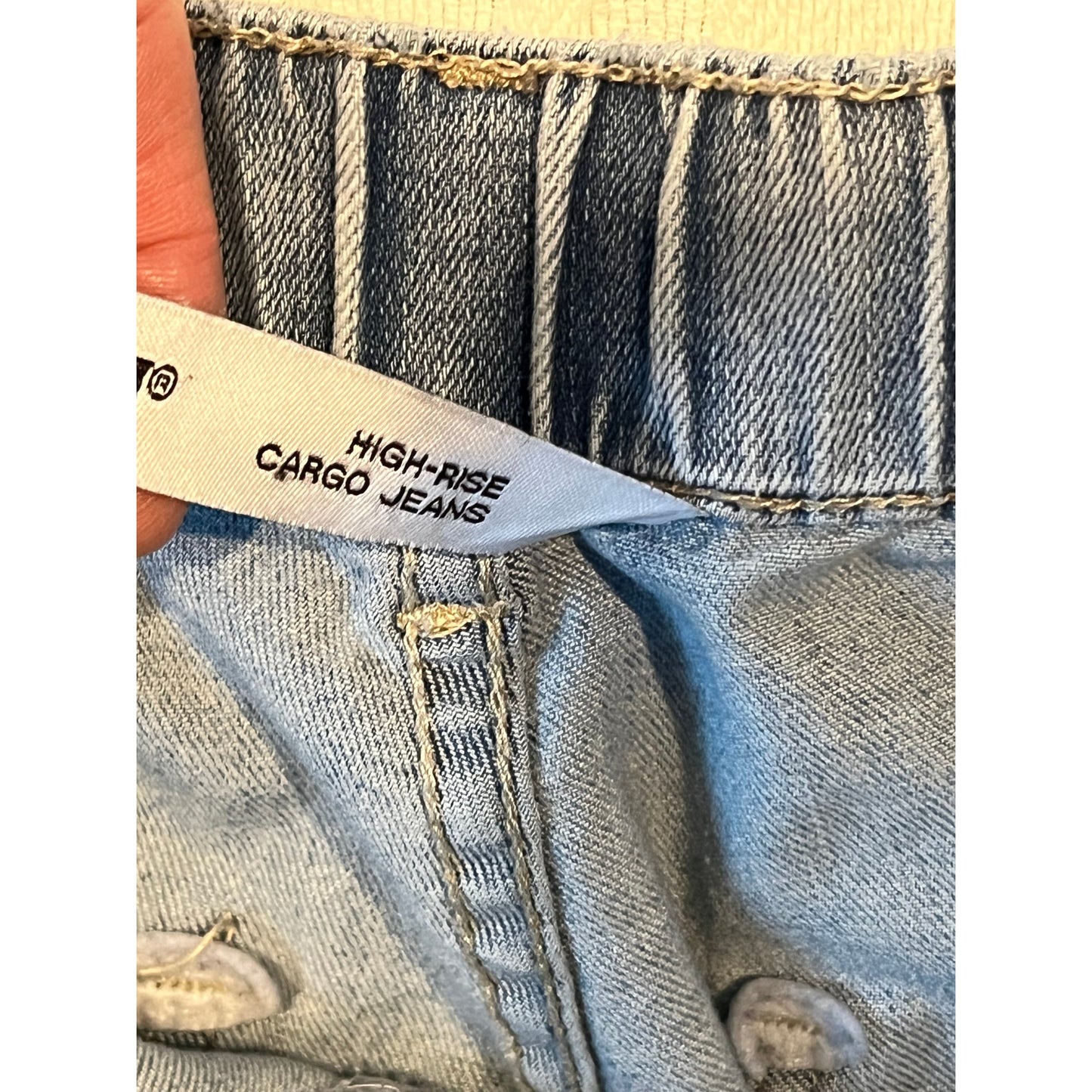 YMI Blue High Rise Cargo Wide Leg Jeans 28x30