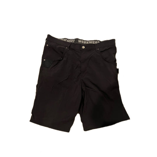 Wrangler Black Nylon Poly Flat Front Shorts W: 36