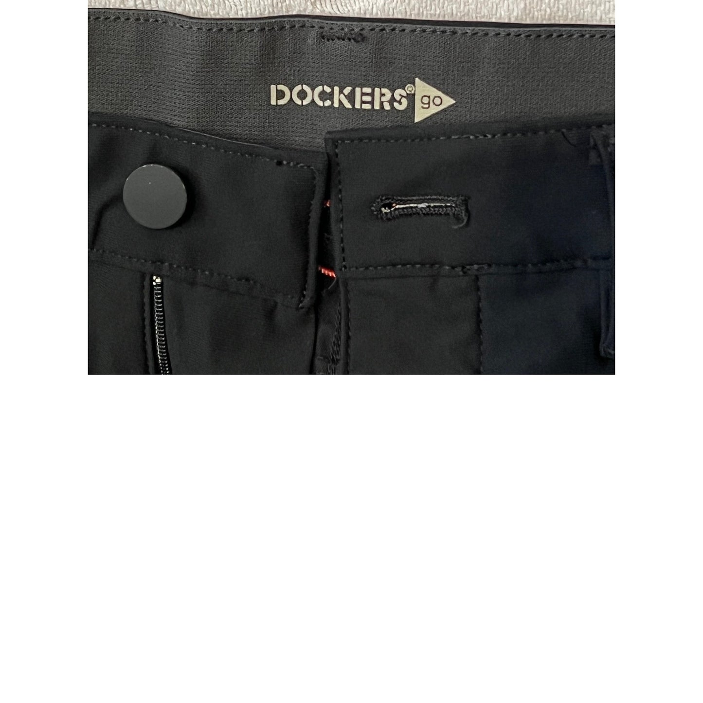 Pantalon Chino Coupe Droite Homme Dockers Go Noir Devant Plat 32x34