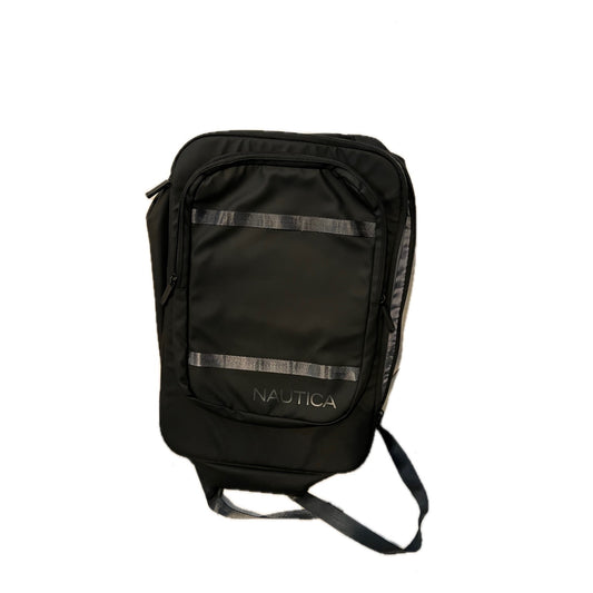 Mochila acolchada para computadora Nautica Clamshell negra y gris