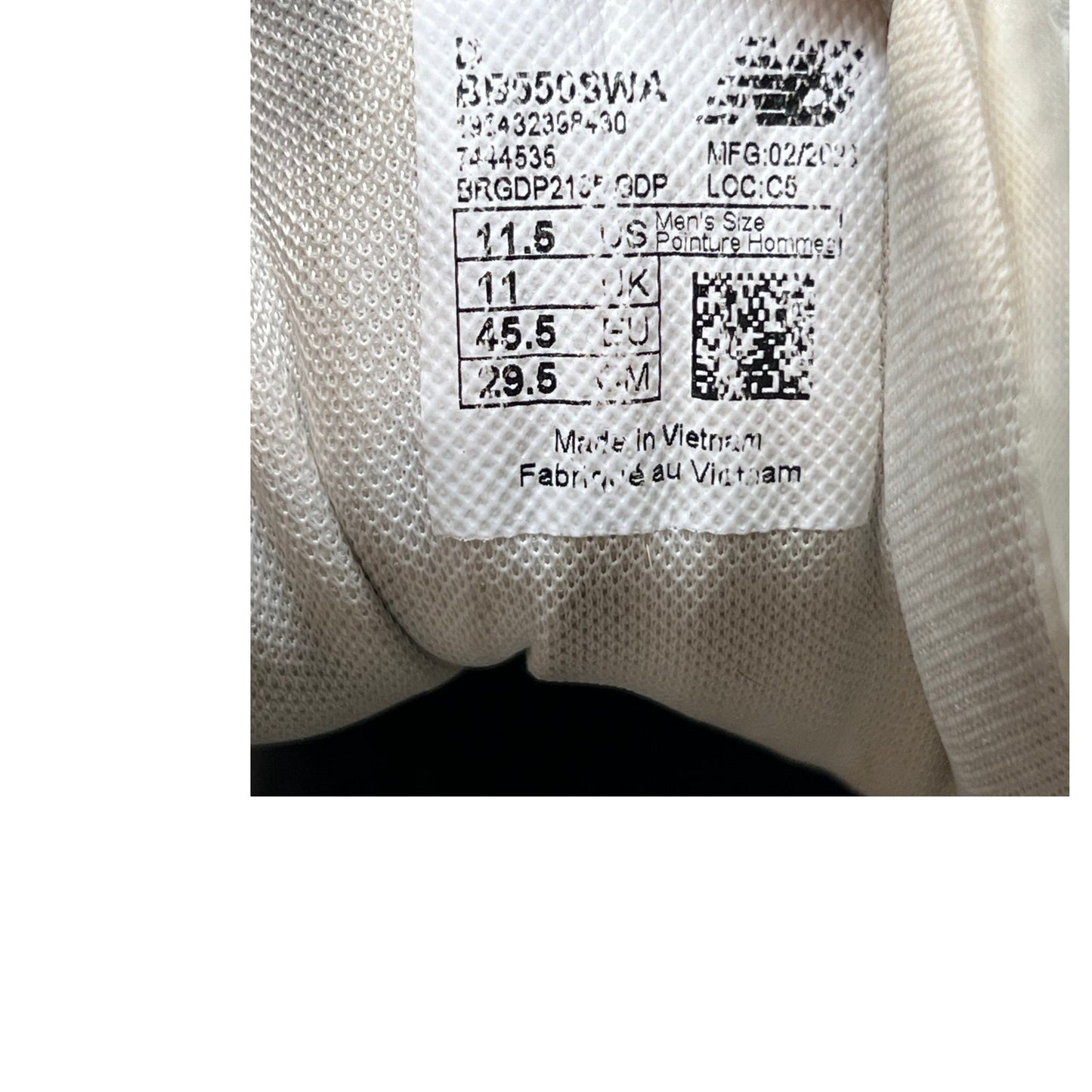 New Balance 550 White Shadow Grey Sneakers Mens 11.5