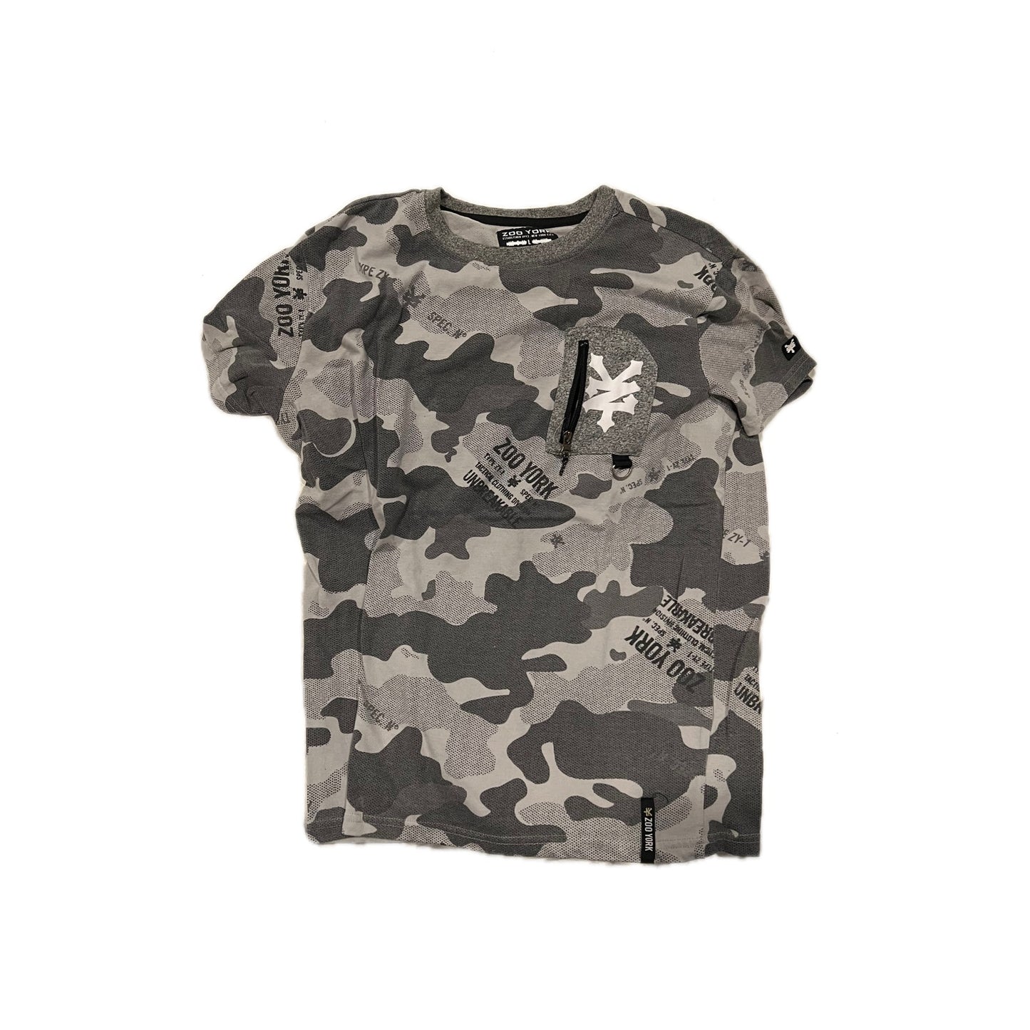 Zoo York Pocket Zipper Gray Black T-Shirt, Mens Large
