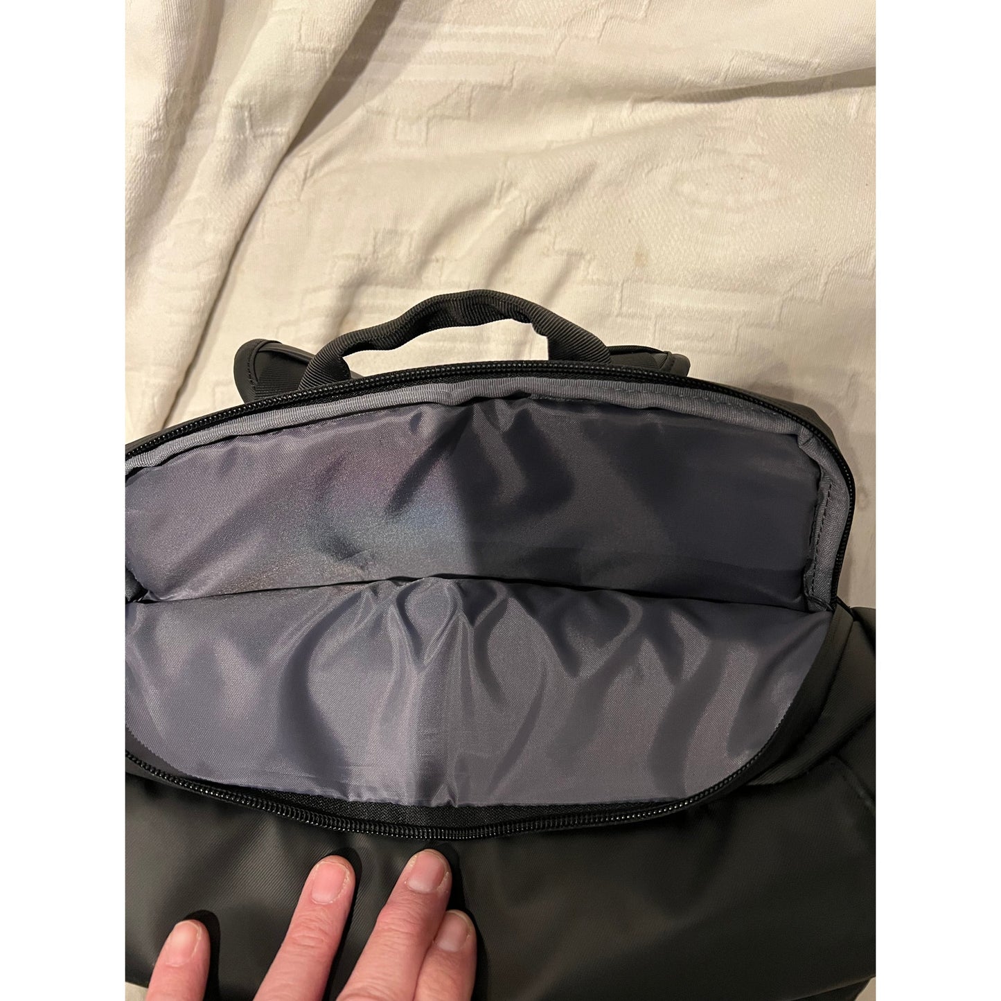 Faux Leather Top Loading Computer Backpack