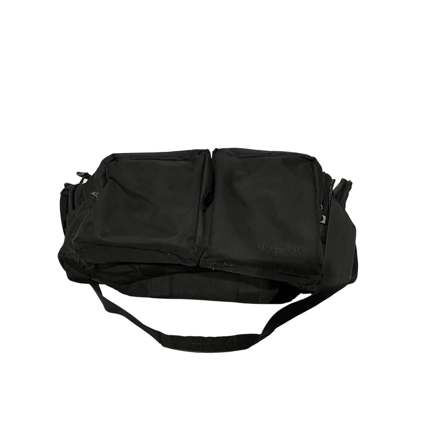 Grand sac polochon tactique en toile noire 50x38x38 cm