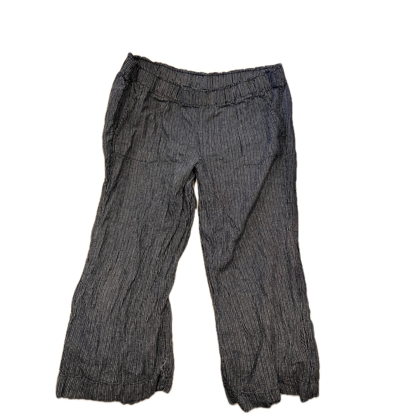 Pantalon de détente plissé rayé Time and True, taille femme 3XL