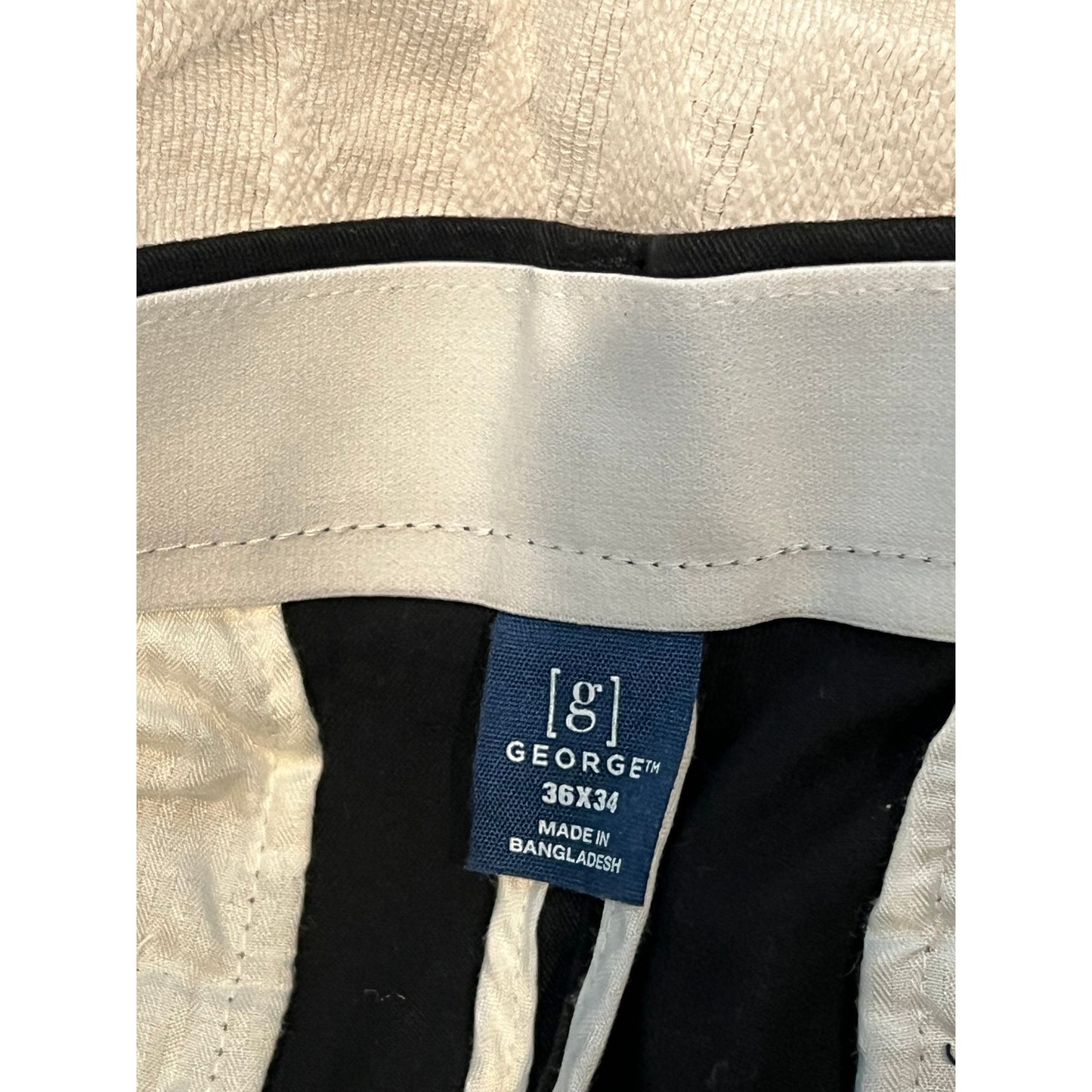 Pantalón de vestir George Black Flat Font Hombre 36x34