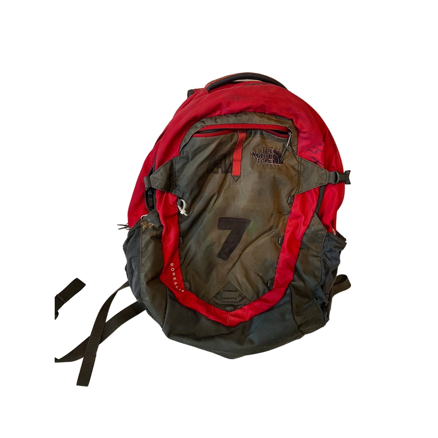 The North Face Red Gray Borealis Backpack