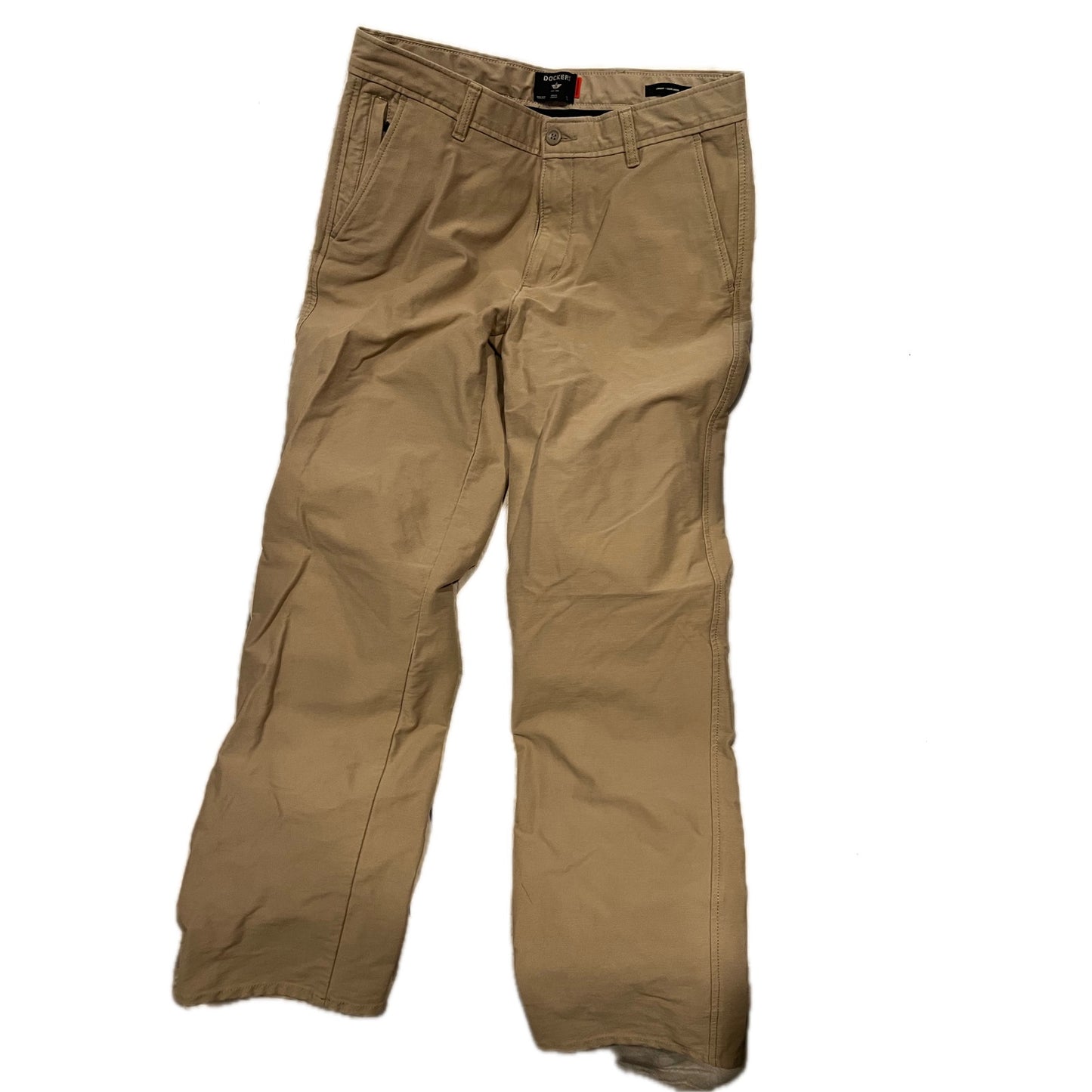 Dockers Straight Fit Tan Flat Front Chinos Mens 32x32