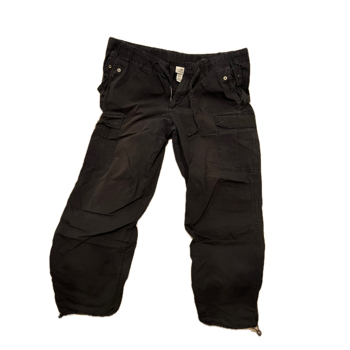 H&M Straight Cargo Black Jeans Mens 40x28