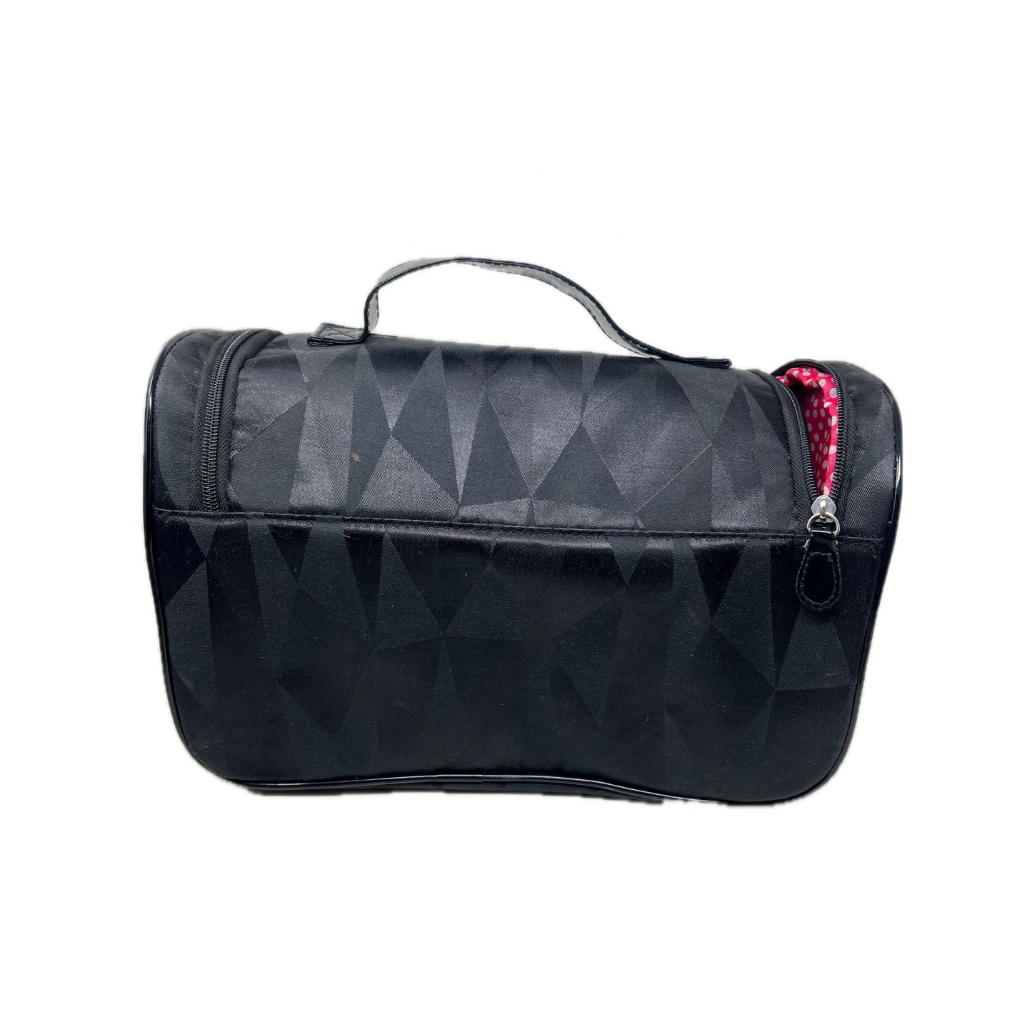Modella Cosmetic Carryall w Black & Hot Pink Polka-Dot