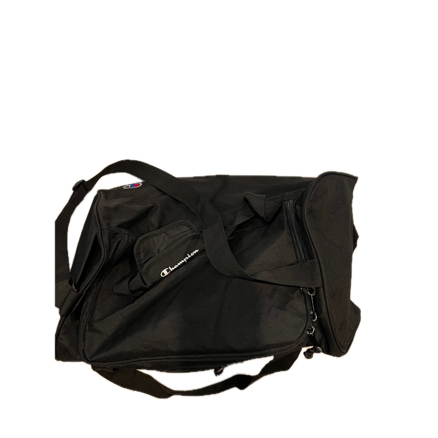Champion 20"x12"x10" Black Logo Gym Bag`
