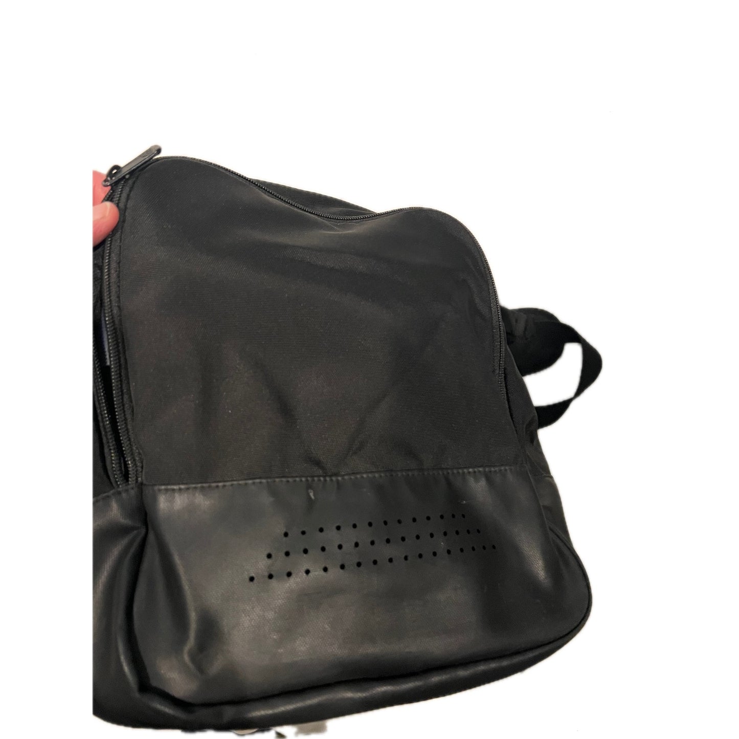 Adidas Faux Leather Medium 20"x12"x10" Black Duffel Gym Bag