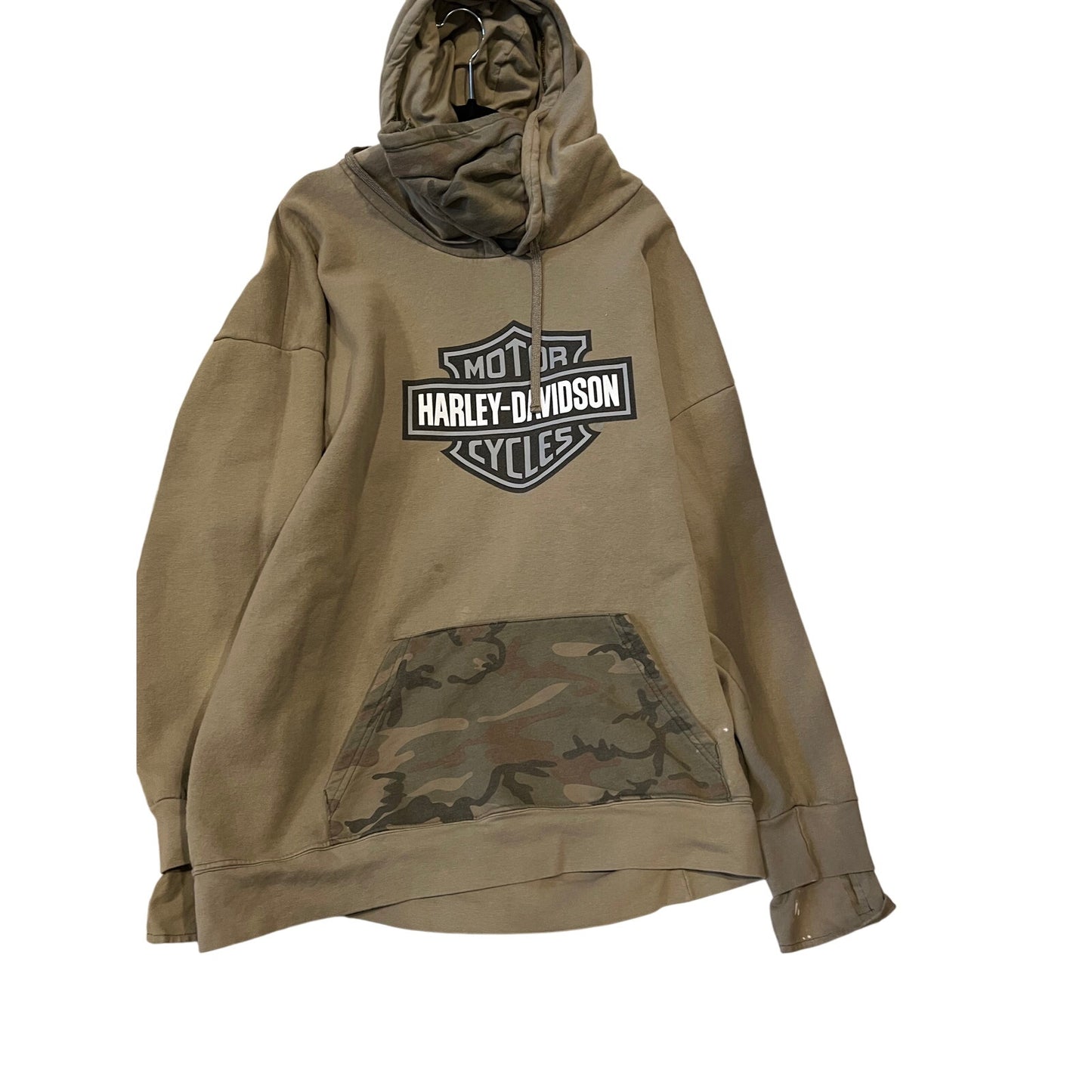 Harley Davidson Hoodie w Balaclava Army Green 3XL