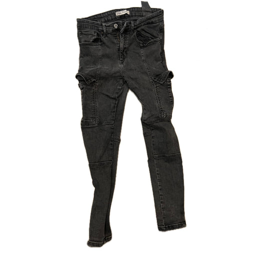 Zara Skinny Fit Black Cargo Jeans Mens 31x28