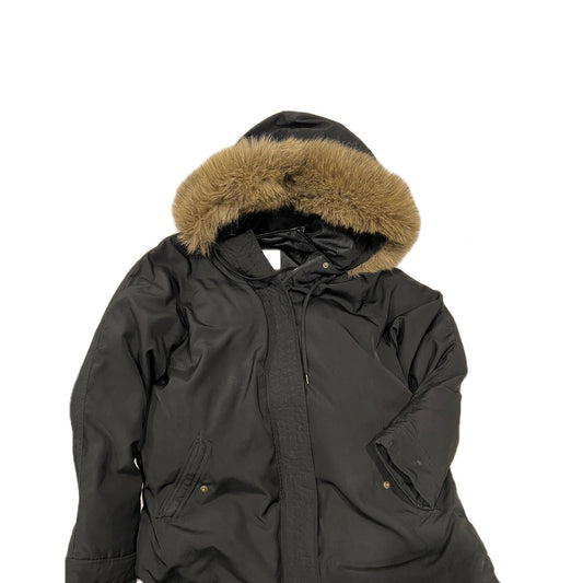 Old Navy Thigh Length Hooded Faux Fur Parka Jacket Womans L