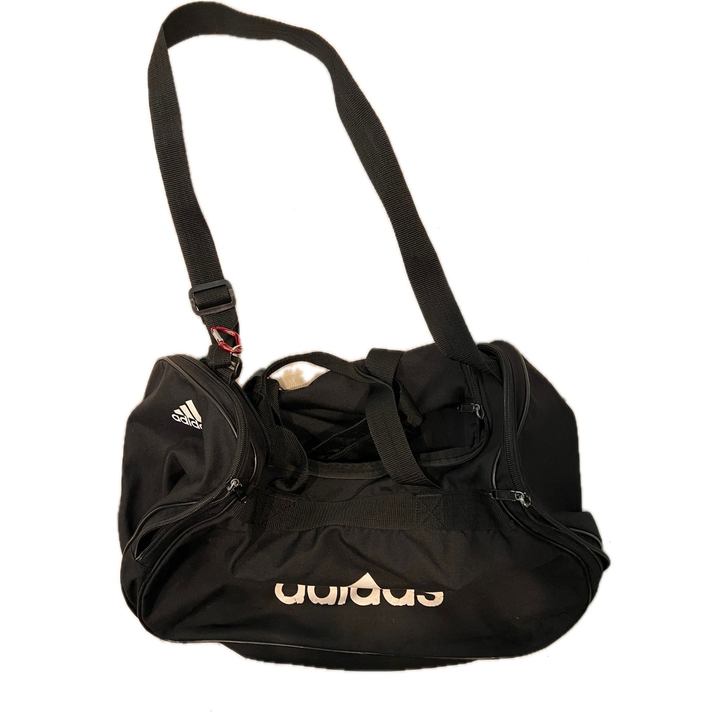 Adidas Faux Leather Medium 18"x12"x10" Black Duffel Gym Bag