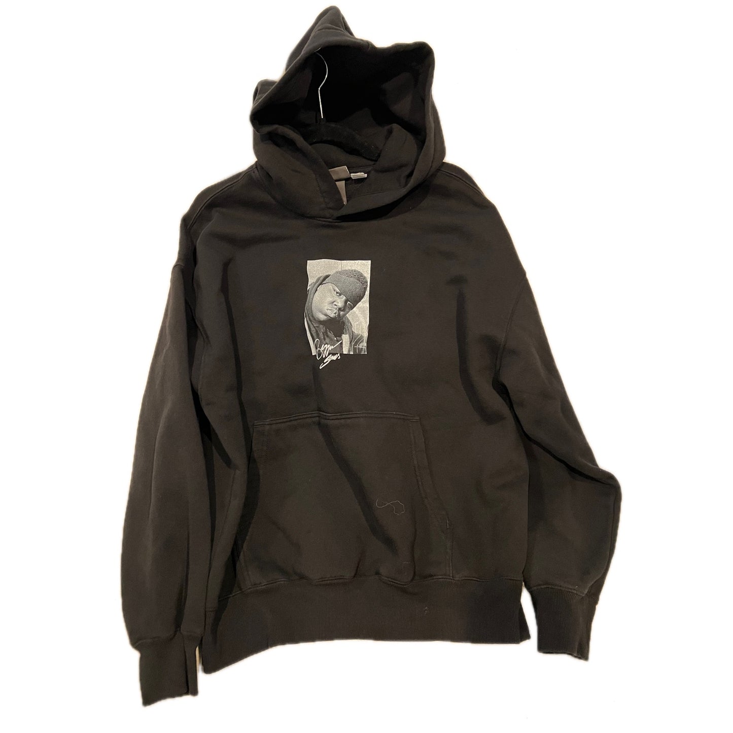 H&M x BIggie Smalls Oversized Fit Black Hoodie Mens Large
