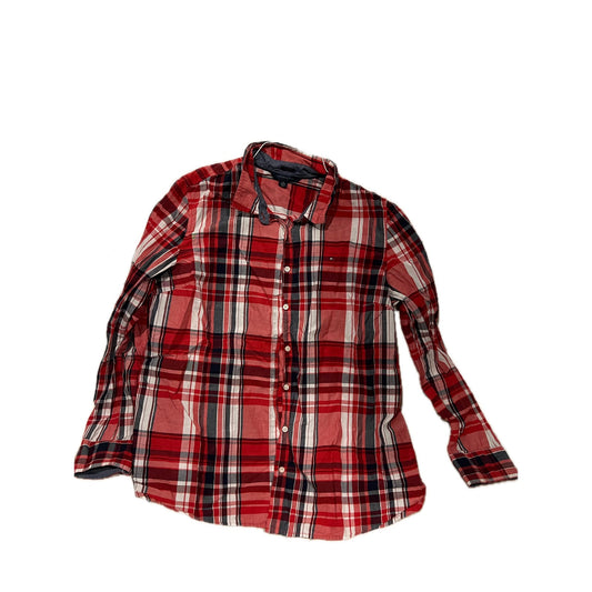 Tommy Hilfiger Red Black Checkered Button Up Shirt XL