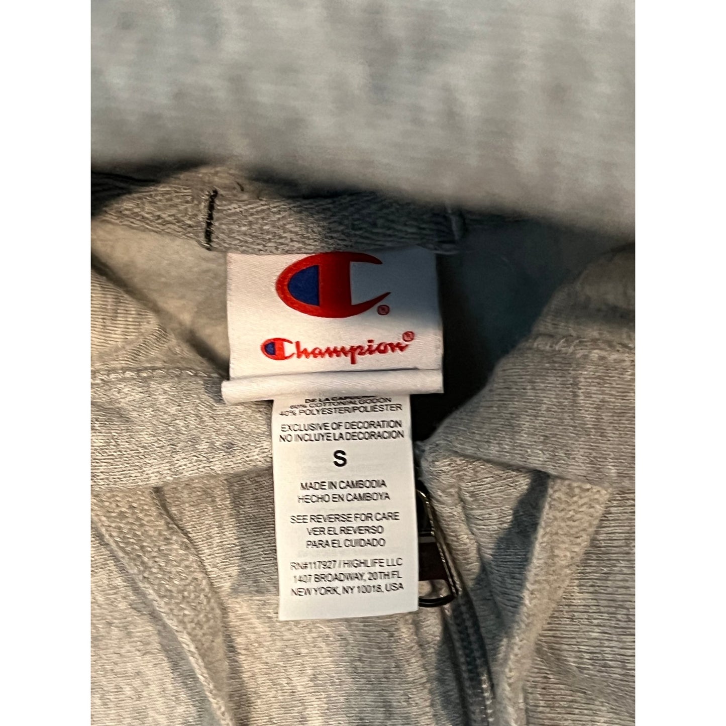 Champion Gray Cropped Full Zip Hoodie Womans Small