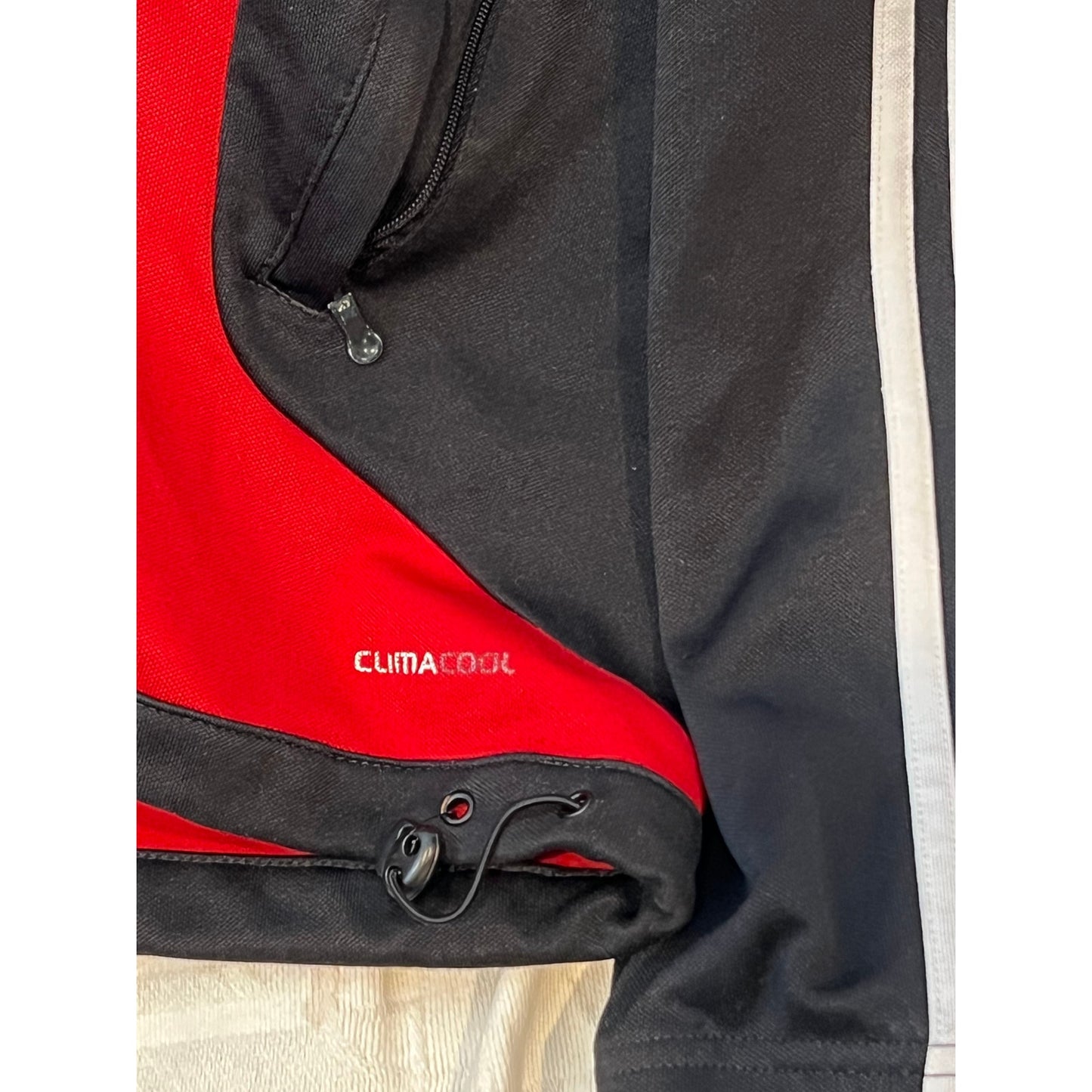 Adidas Climacool Chaqueta de Chándal de Hombre con Cremallera Completa, Negra y Roja, Talla M