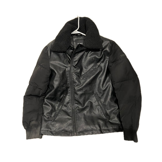 DKNY Faux Leather Vest Jacket Womans S