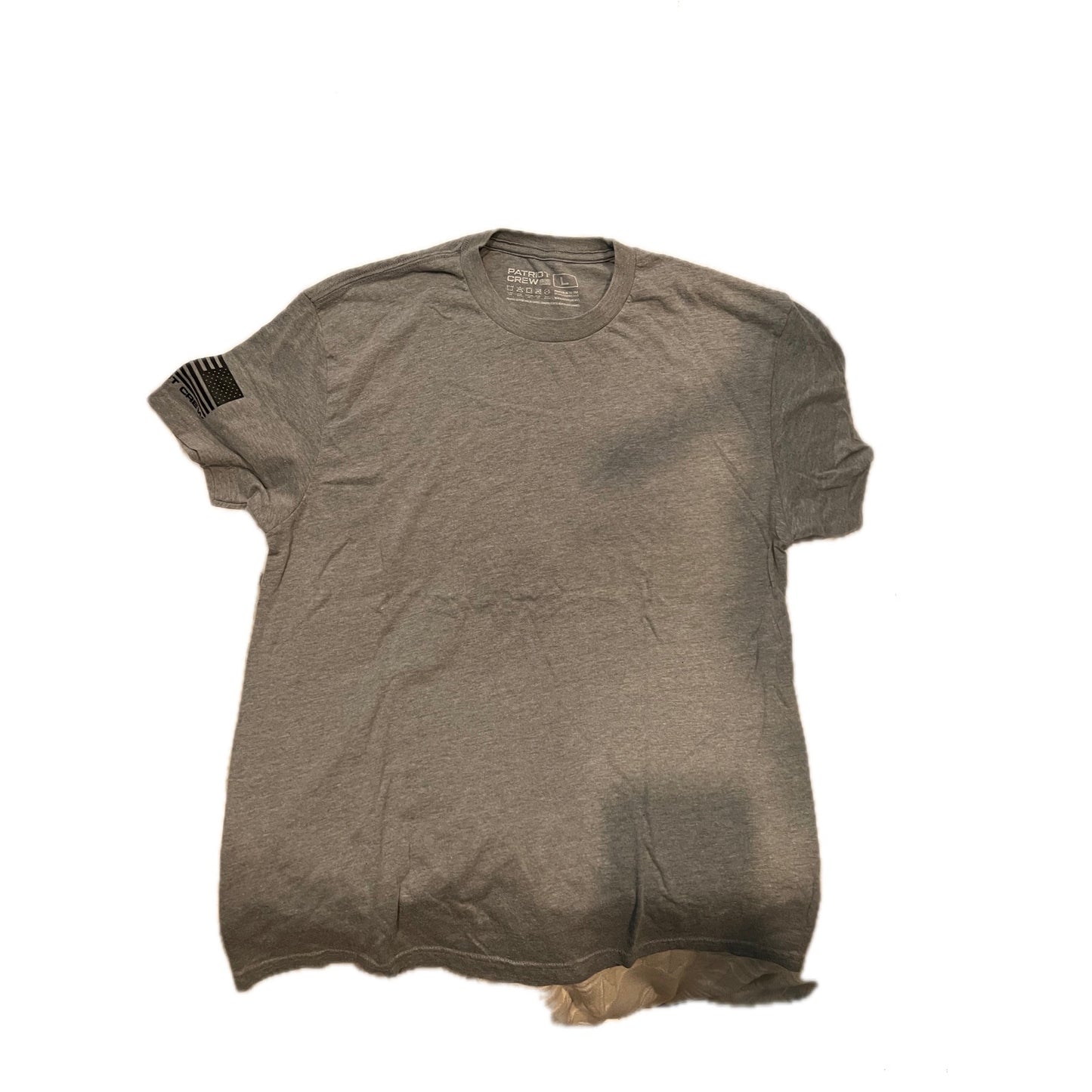 Patriot Crew Gray T-Shirt, Mens Large