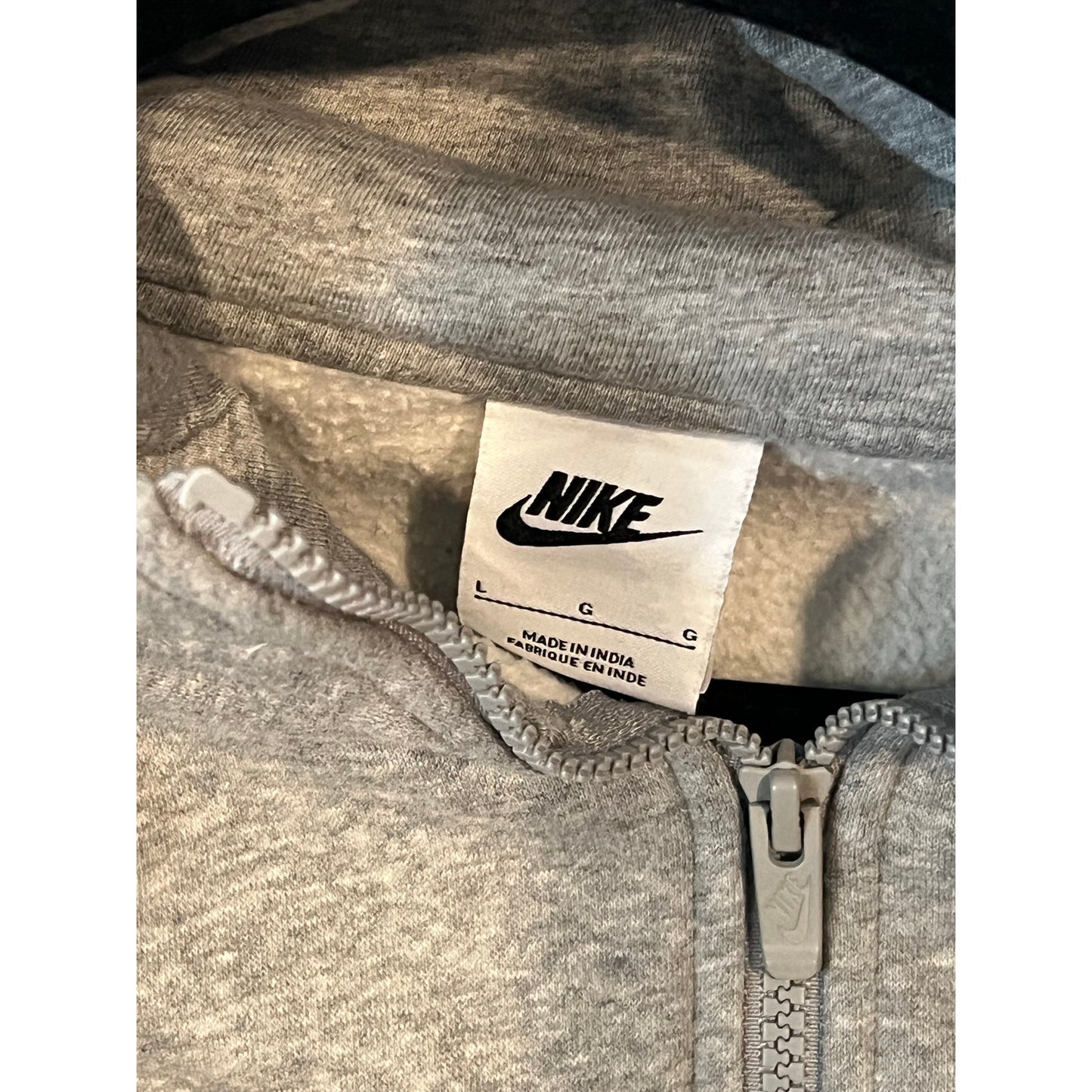 Nike Gray Zip Up Hoodie Mens L
