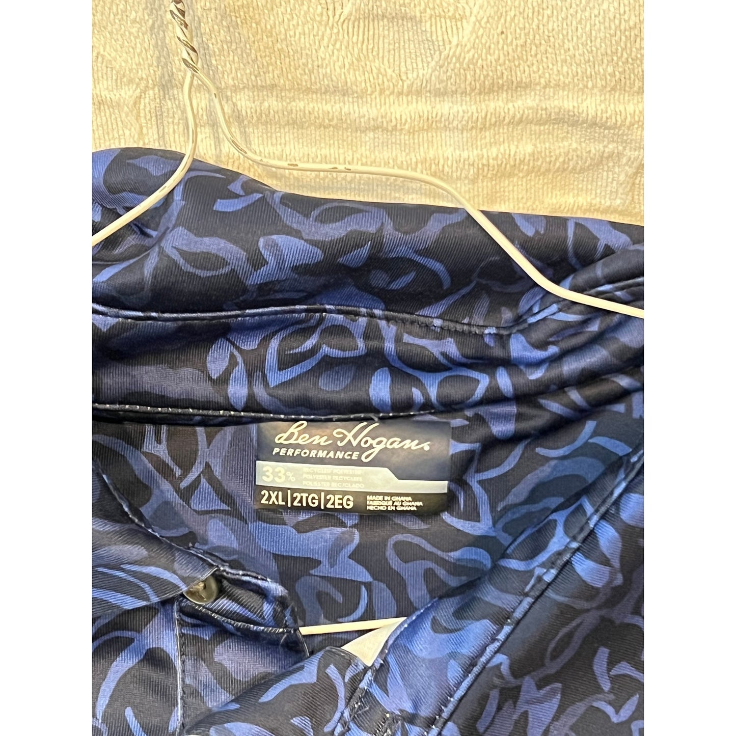 Ben Hogan Blue Golf Polo Shirt Mens 2XL