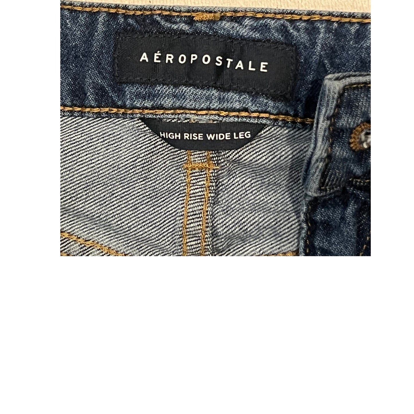 Aeropostale Jeans de Mujer Azules de Pierna Ancha y Tiro Alto Talla 12