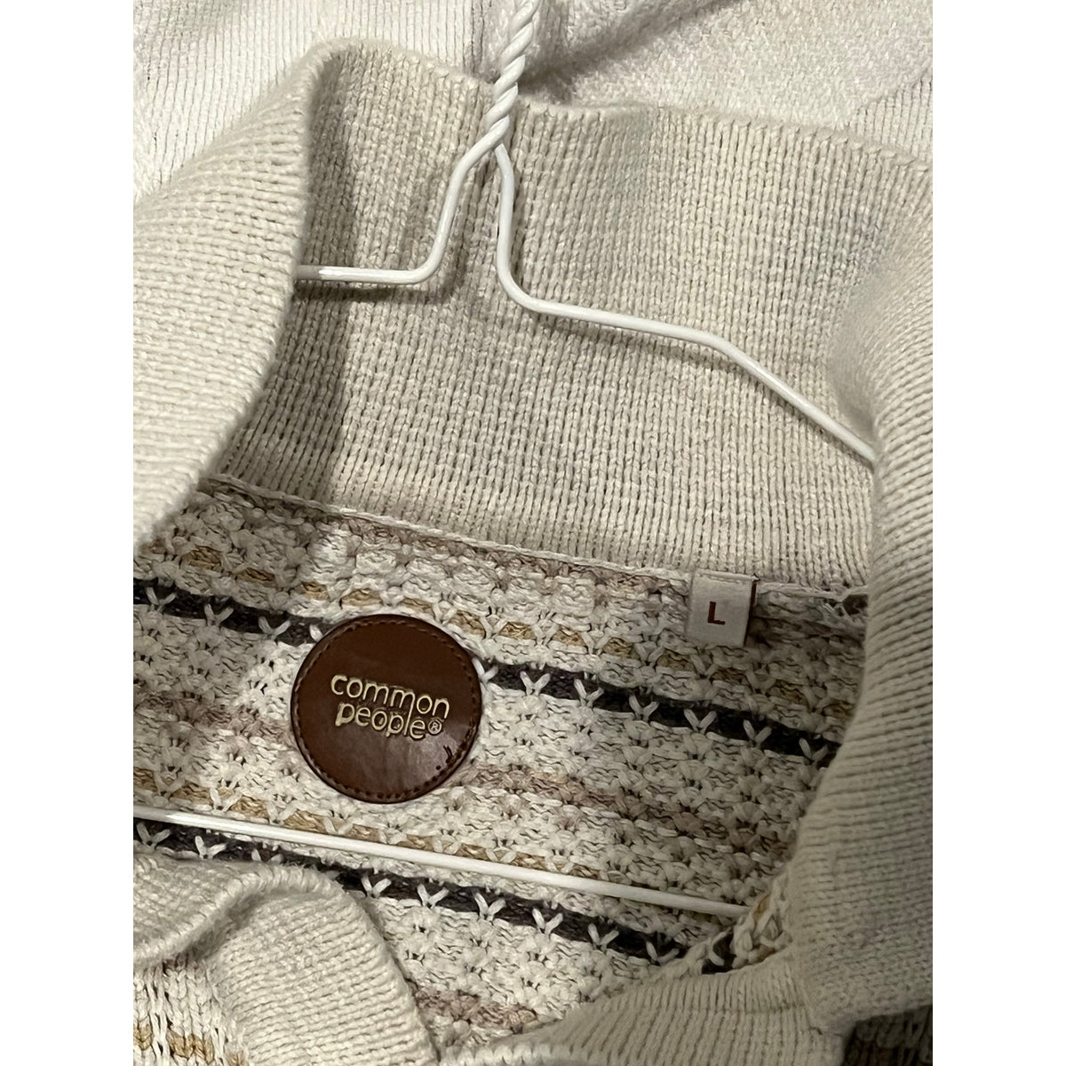 Common People Knit Sweater Polo Shirt Mens Large