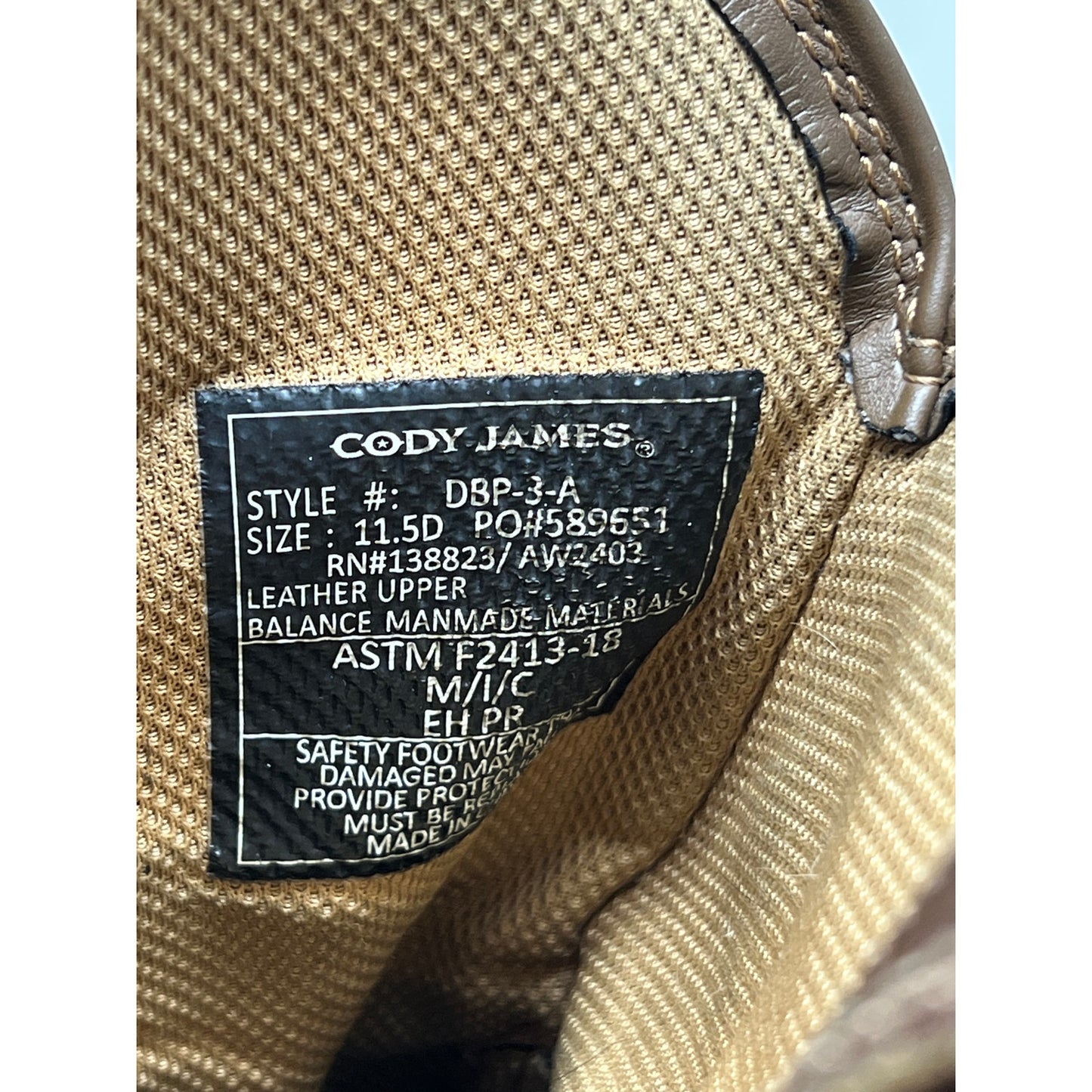 Cody James 11" Flag Wstrn Wrk Boots Nano Comp Toe Mens 11.5D