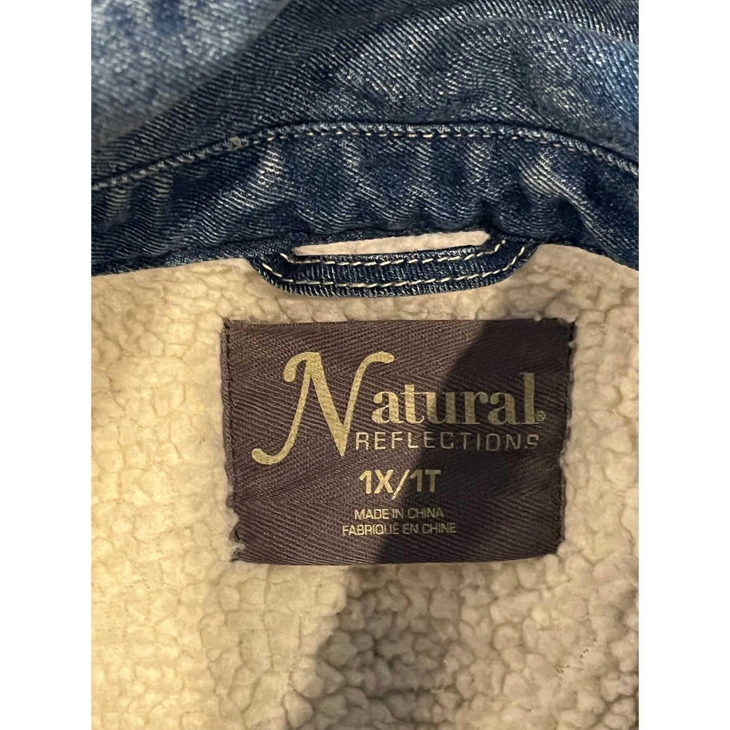 Natural Reflections Denim Sherpa-Lined Jean Jacket Mens 1XL