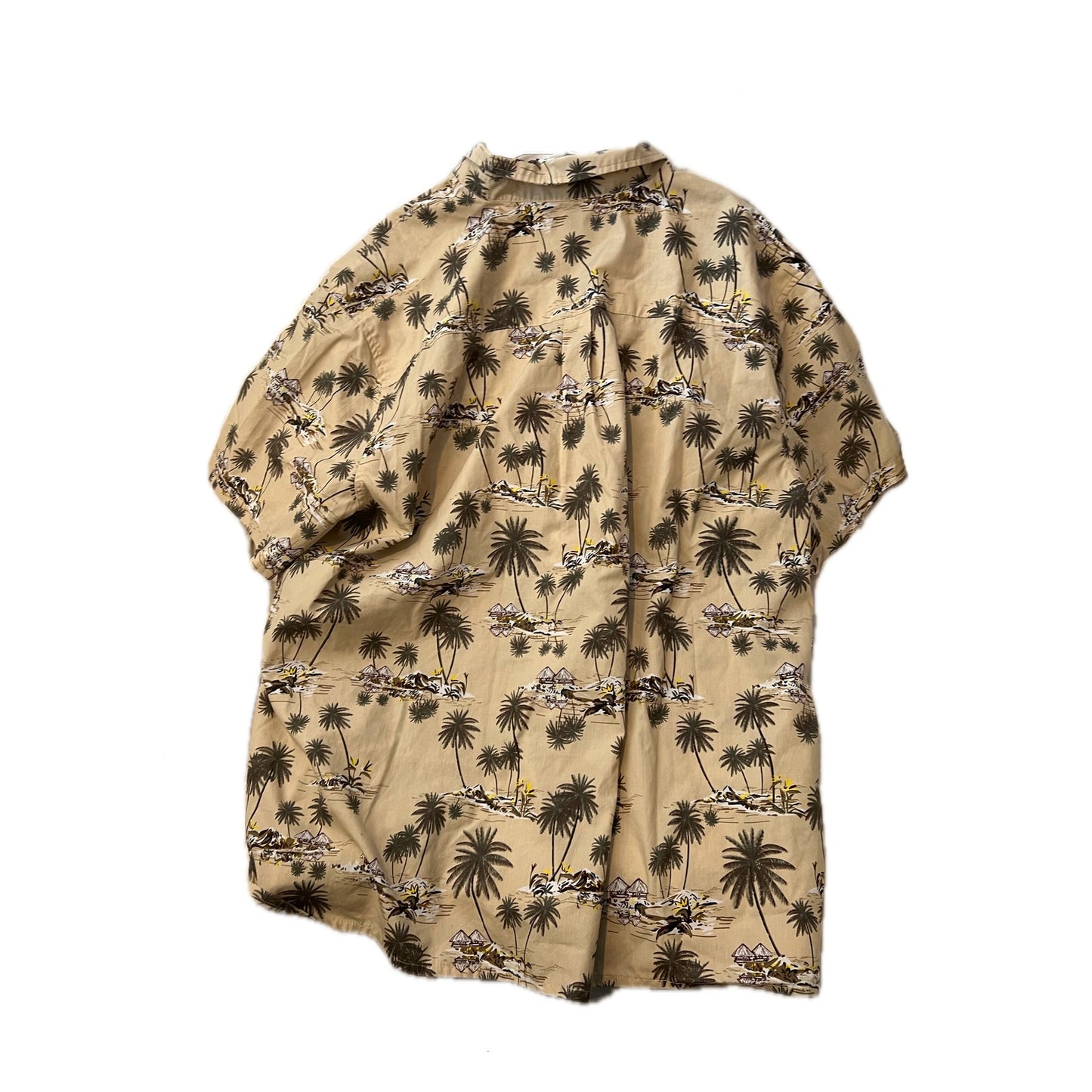 Chemise beige manches courtes Haband Palm Tree Tropical Homme XXL