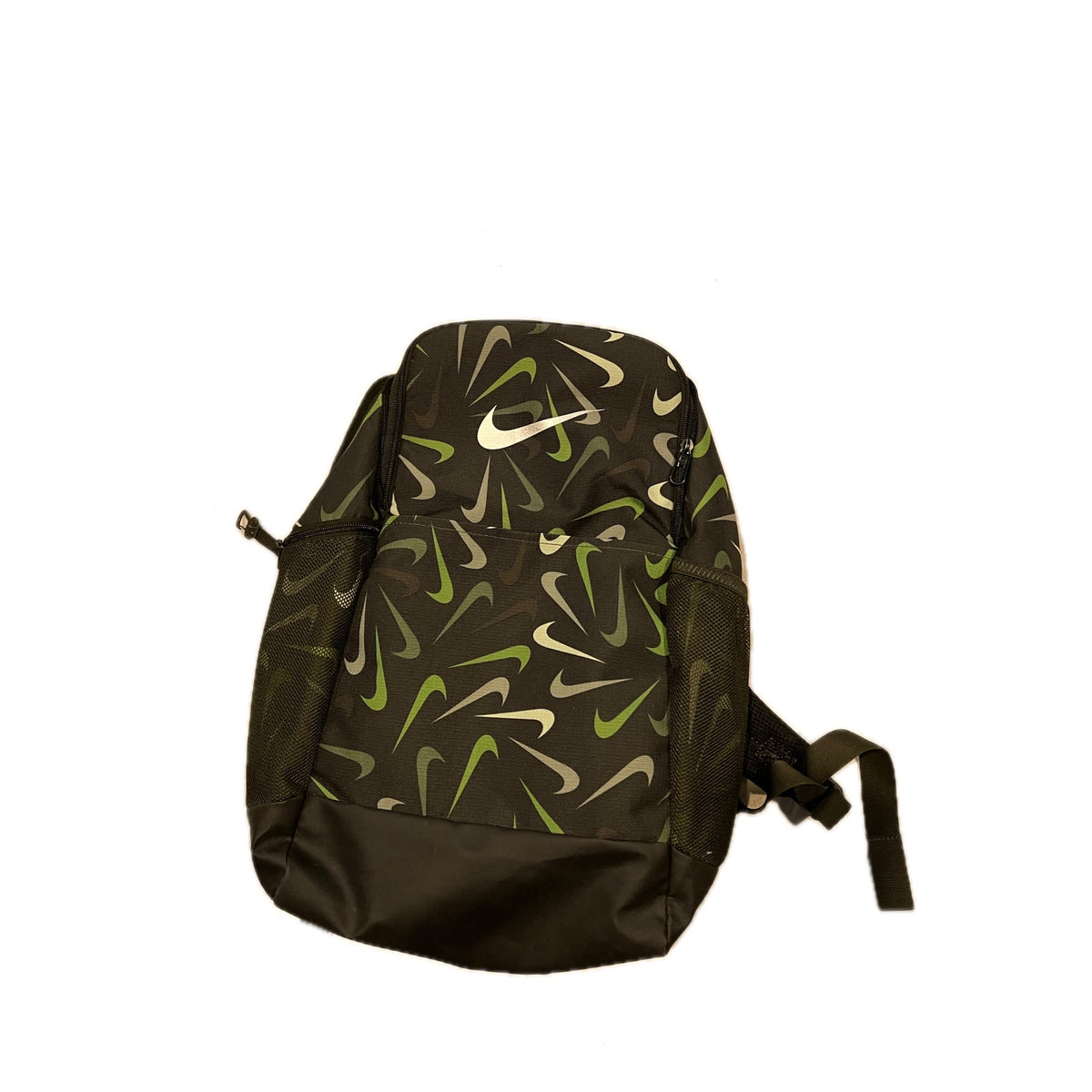 Nike Brasilia Printed Training Backpack 25L GreenBlackSilver