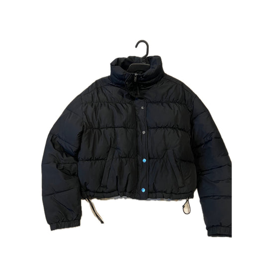 Hollister Cropped Quilted Puffer Black Jacket Womans M