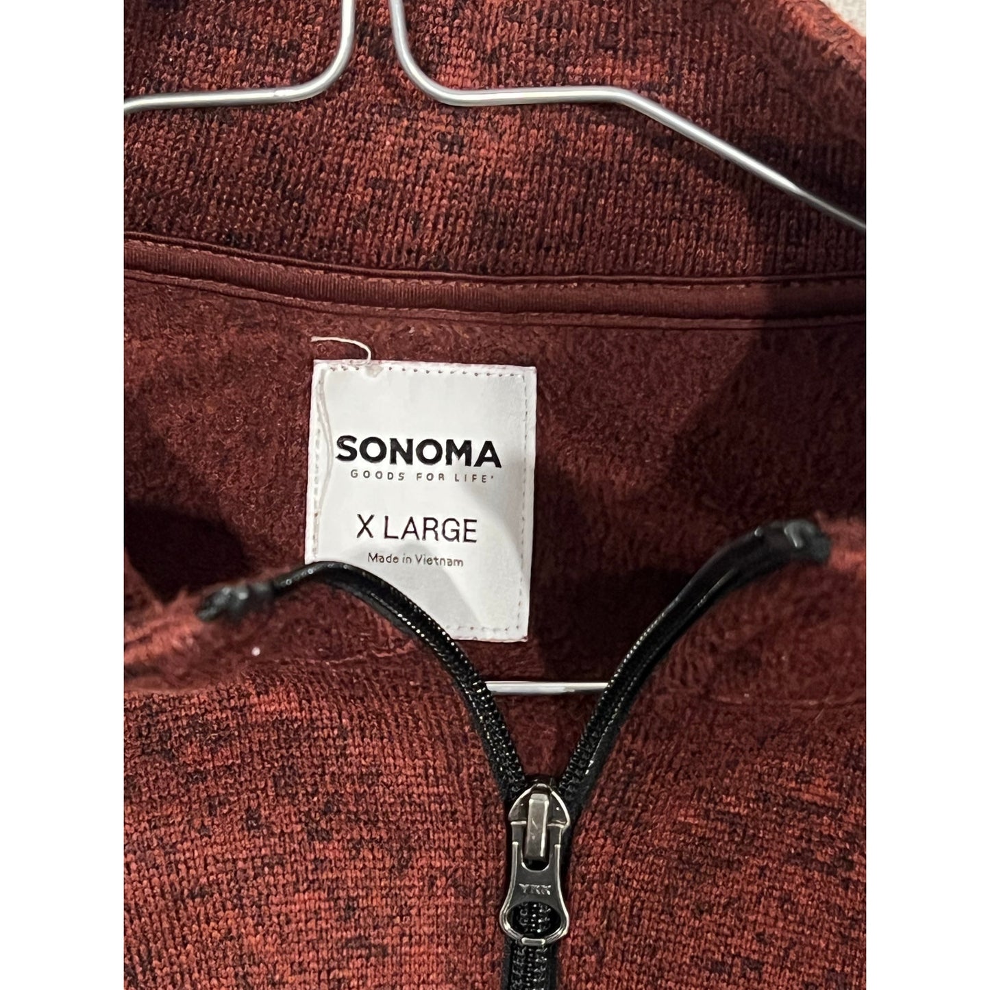 Sonoma Burgundy Full Zip Fleece Mens XL