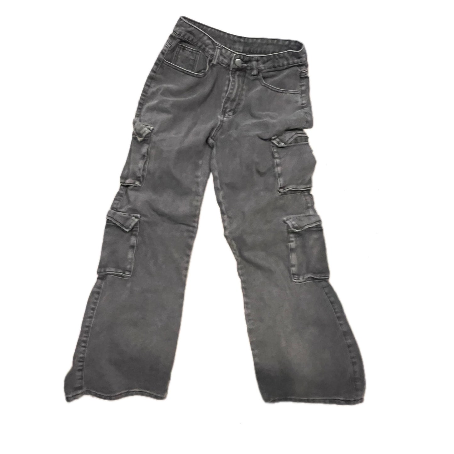 Black Distressed Cargo Baggy Jeans Sz Small 26x28
