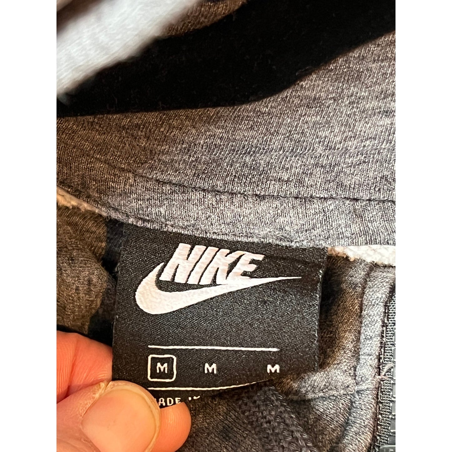 Sudadera con capucha y cremallera Nike gris para hombre, talla M