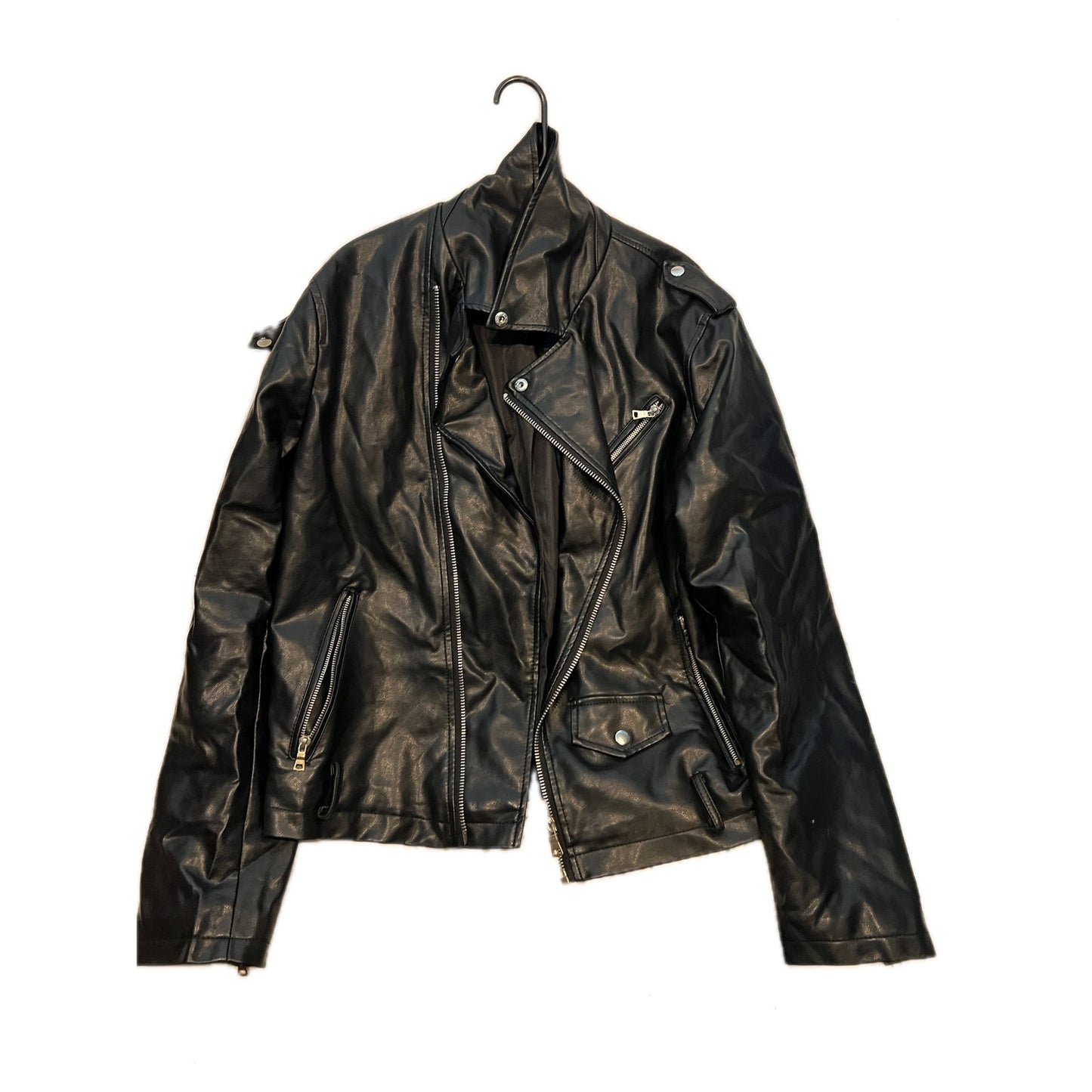 Forever 21 for Men Blouson Moto en Cuir Noir Homme Taille L