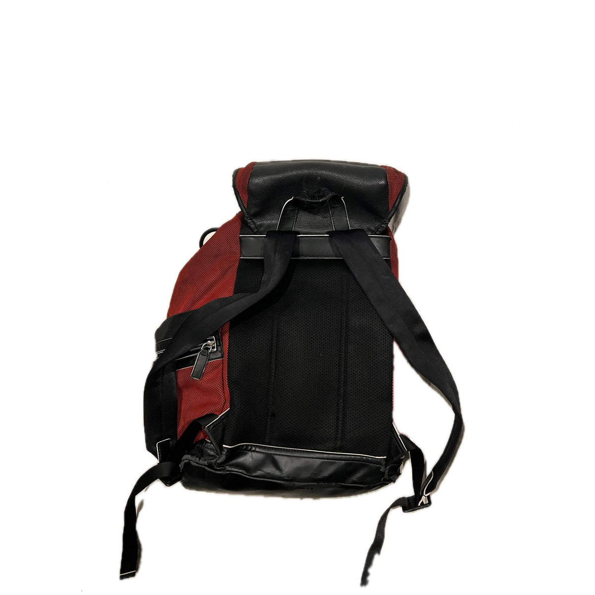 Michael Kors Cooper Leather Mesh Pckt Backpack Red Black
