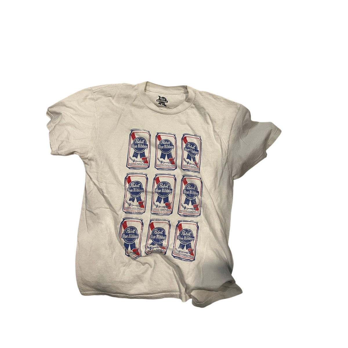 Pabst Blue Ribbon White T-Shirt Mens Medium