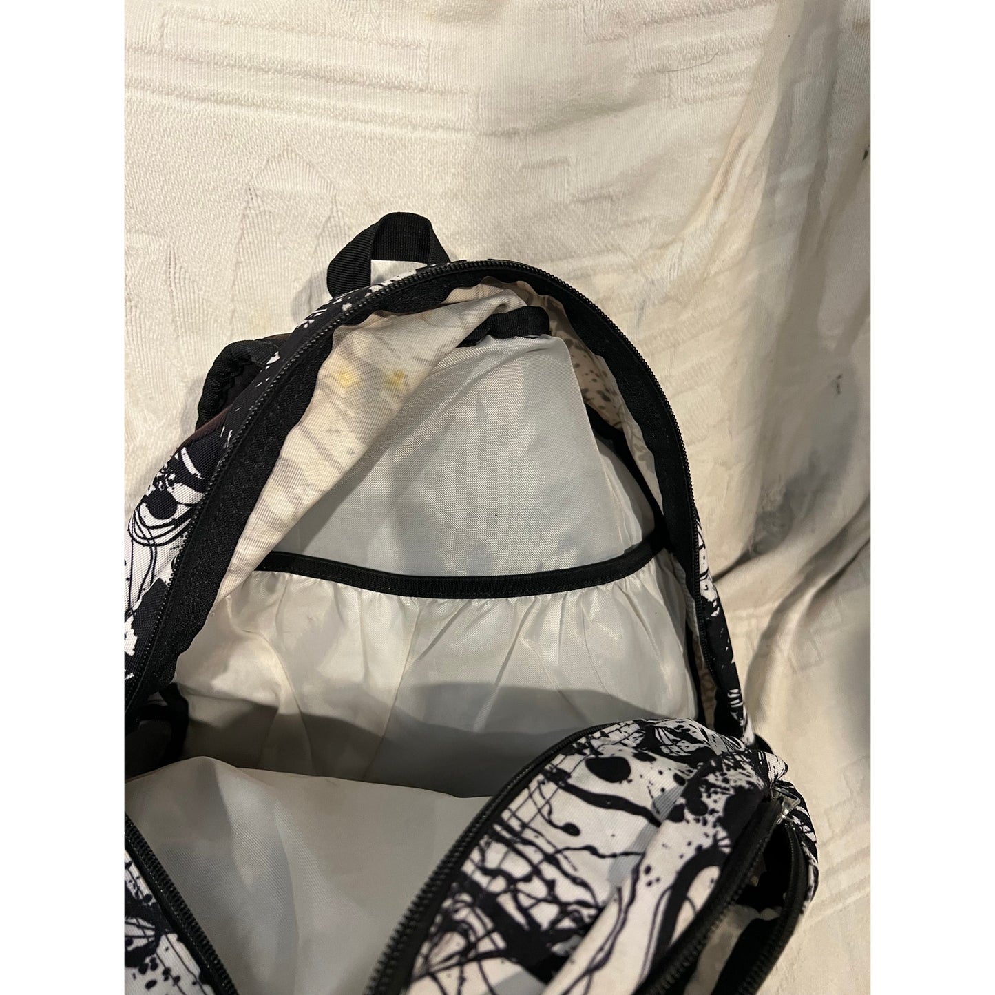 Trans by Jansport Multi section Backpack White Black Inkblot