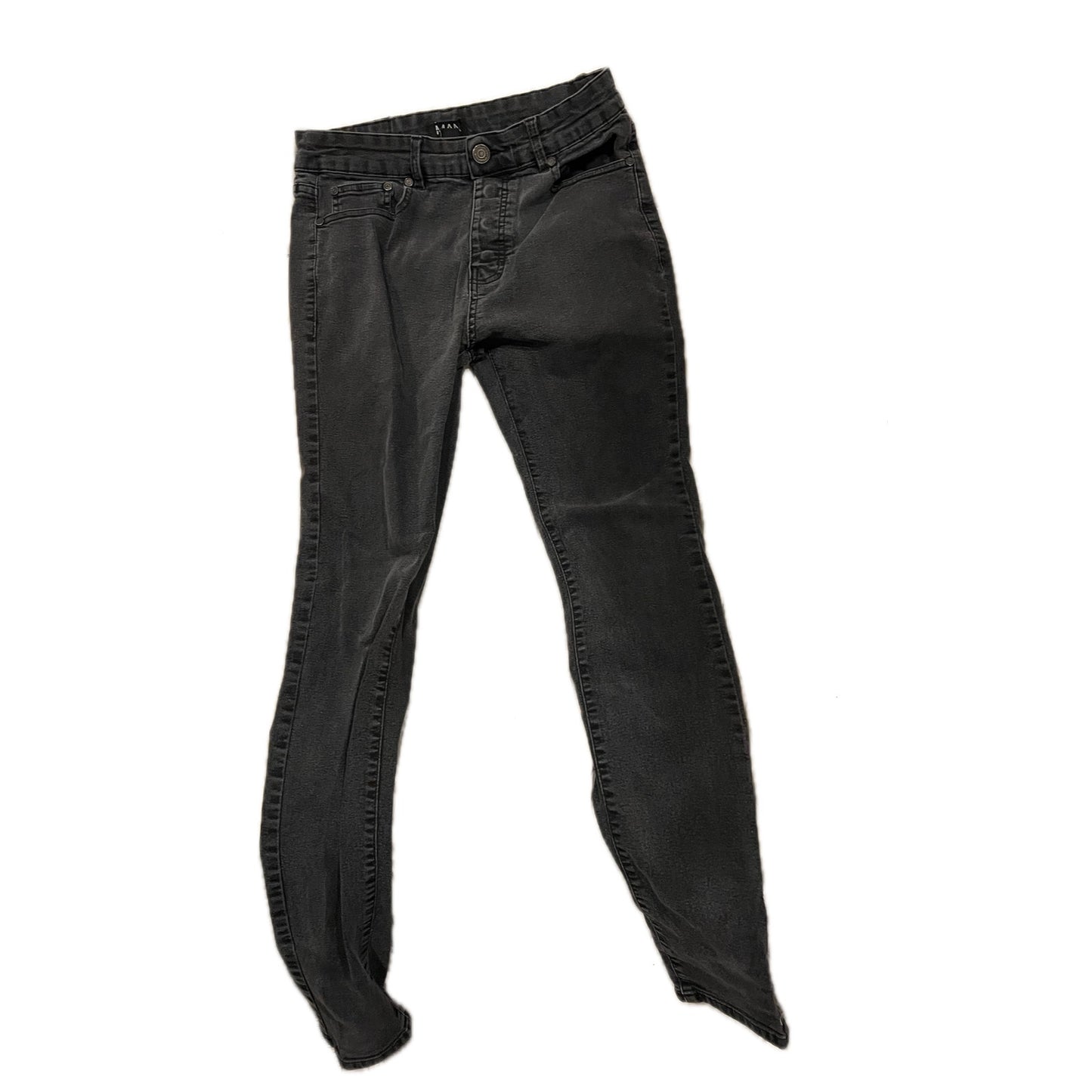 BooHooMan Vaqueros pitillo negros para hombre 32x32