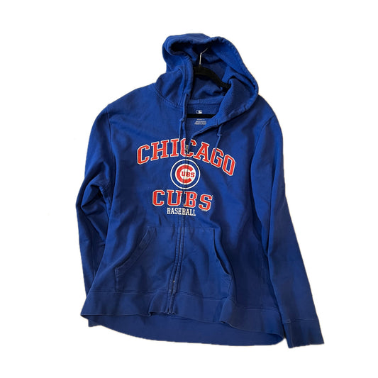 Fanatics Chicago Cubs Blue Zip Up Hoodie Mens XL