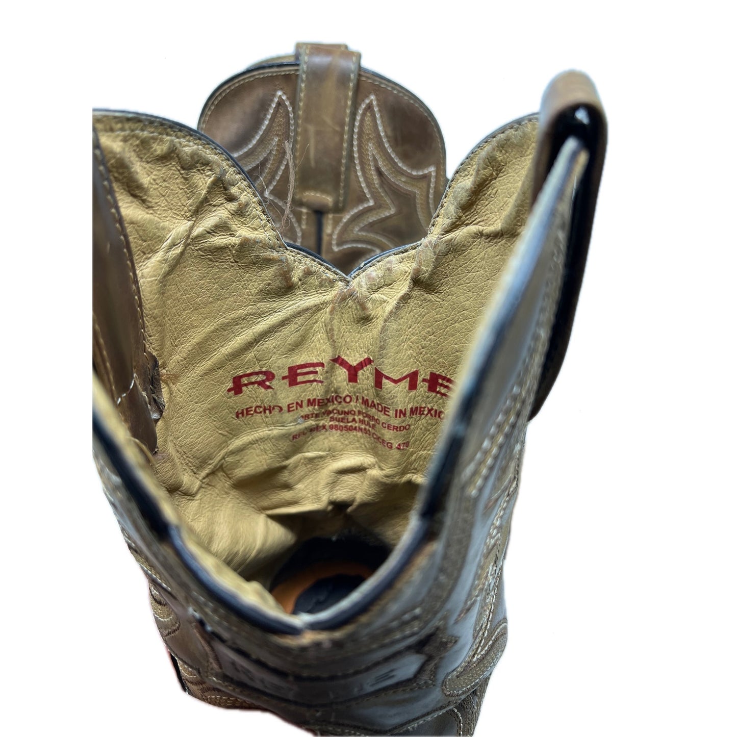Original Reyme Square Toe Work Western Boots Hombre 11.5