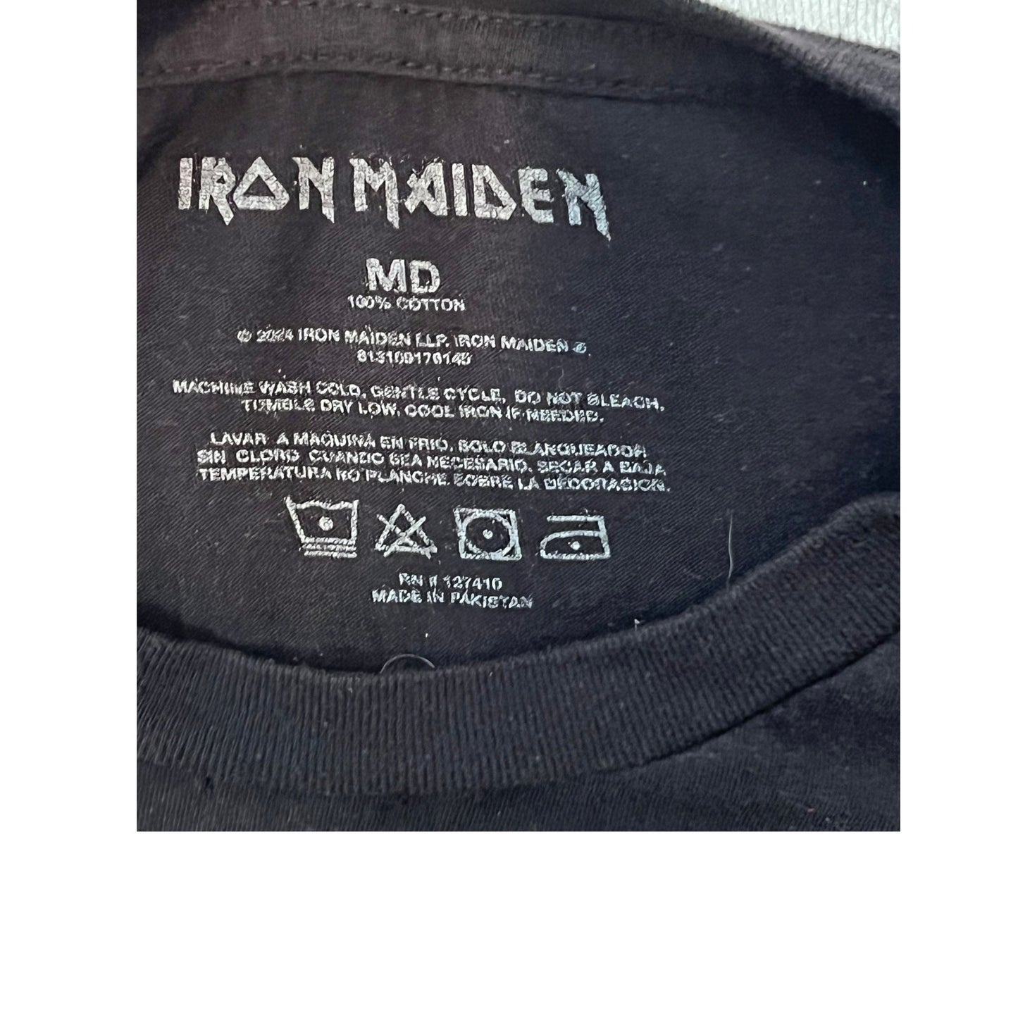 Camiseta de concierto Iron Maiden 84-85 World Slavery Talla M de hombre