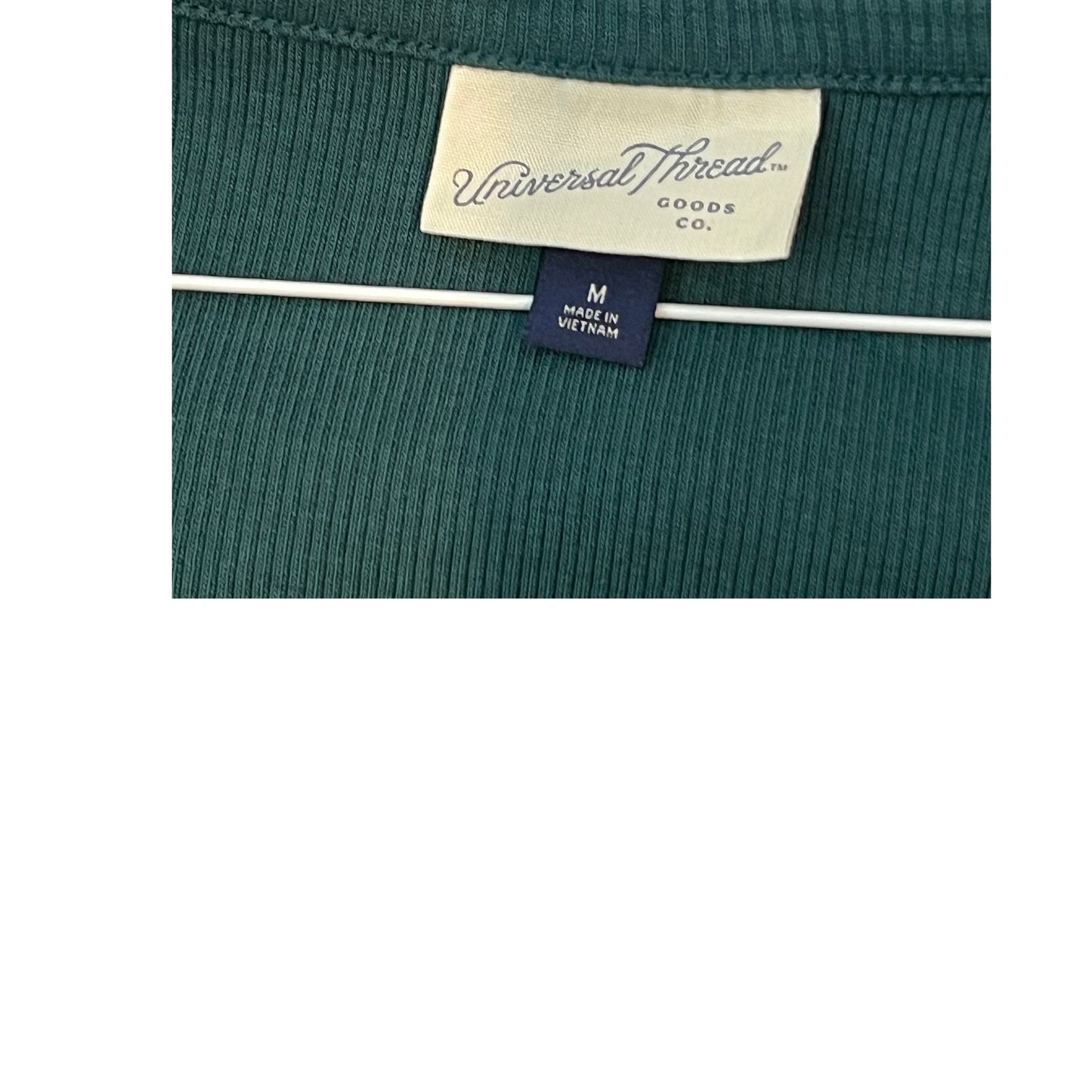 Haut à manches longues côtelé vert Universal Thread, taille femme M