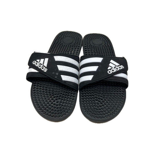 adidas Adissage Slides Black White Mens 13